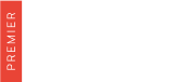 Google Partner logo with a red vertical bar on the left displaying the word Premier and the words Google Partner in white text on a light gray background.